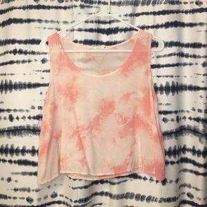 Soprano peach tie dye cropped tank